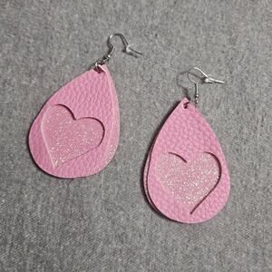 🦄 Boutique Pink Heart Teardrop Earrings ~ Valentine's Day or Romantic Night Out